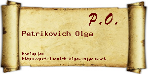 Petrikovich Olga névjegykártya