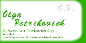 olga petrikovich business card